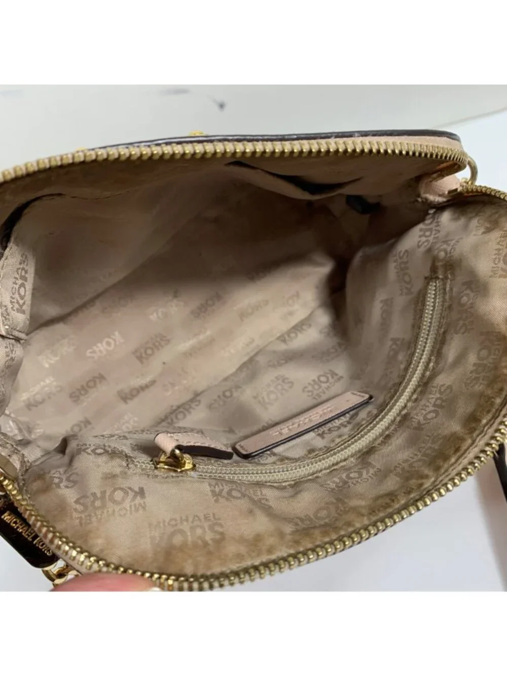 MICHAEL KORS Pale Ballet Pink Leather Domed Satchel Handbag Crossbody